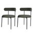 8 Kit 2 Cadeiras Serena Rivatti 54 cm -Largura- Estofado em Boucle Verde e Base em Aco Preto